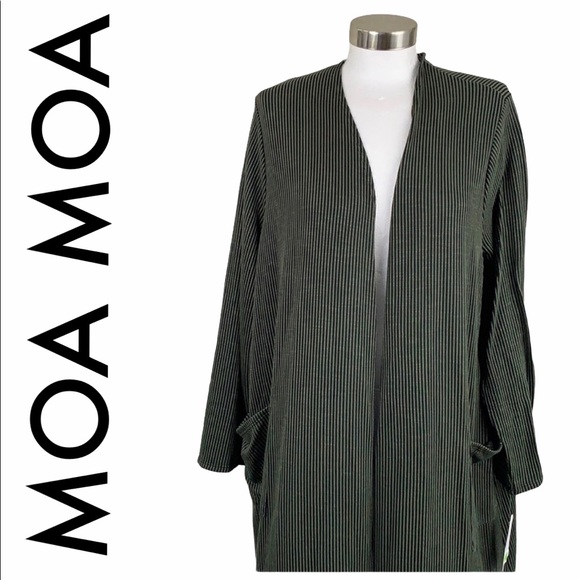 Moa Moa Jackets & Blazers - MOA MOA NWT BLACK GRAY SOFT LONG JACKET SIZE 2X